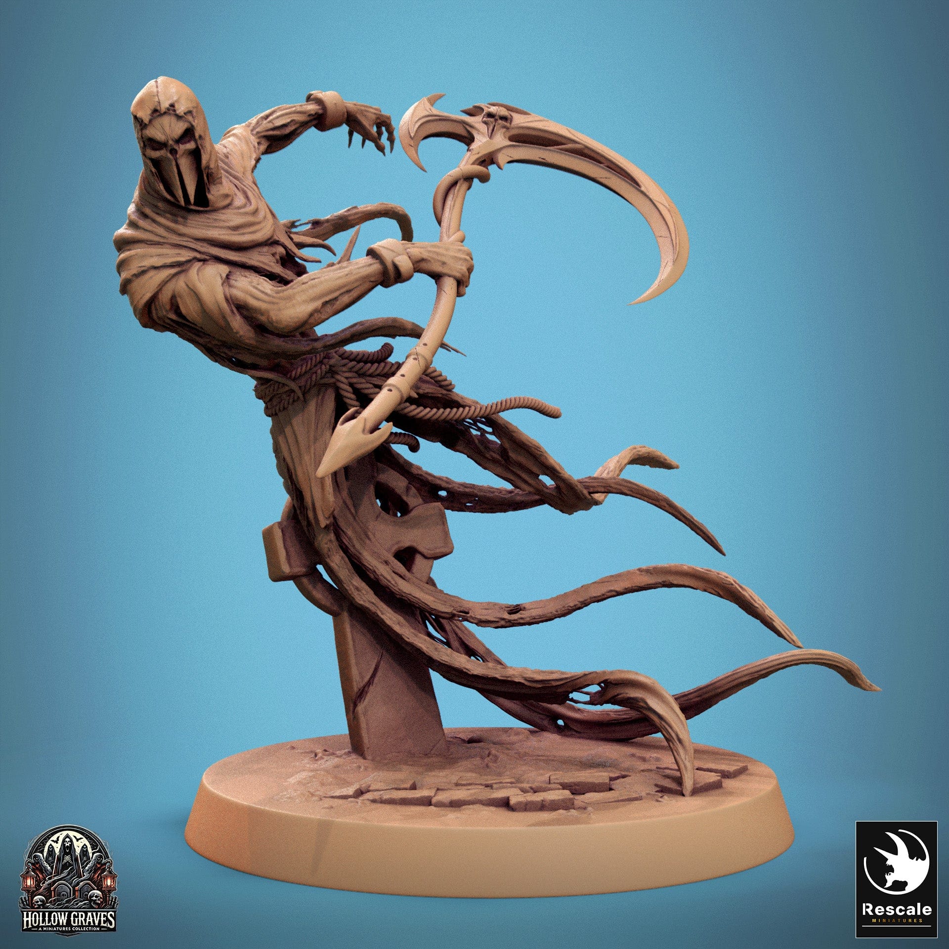 Tabletop RPG Miniature Masked Ghost - 32mm Qumi Rescale Miniatures Side Attack / With Scythe Quality Miniatures - Qumi Wargaming Mini Model Figure