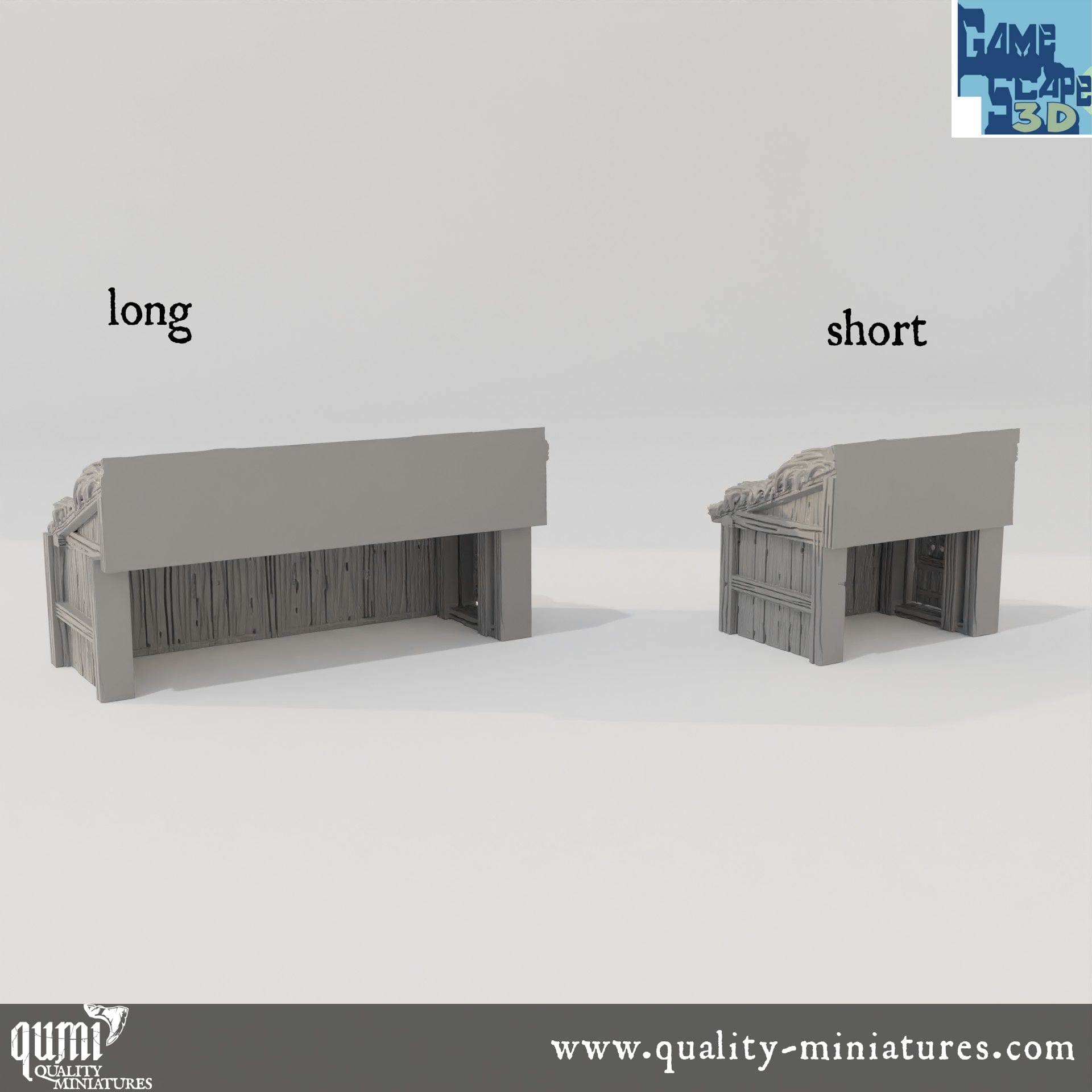 Side Shed - Lost City - Resin Print - Tabletop RPG Terrain - GameScape3D - Qumi Quality Miniatures - Qumi Wargaming Mini Model Figure