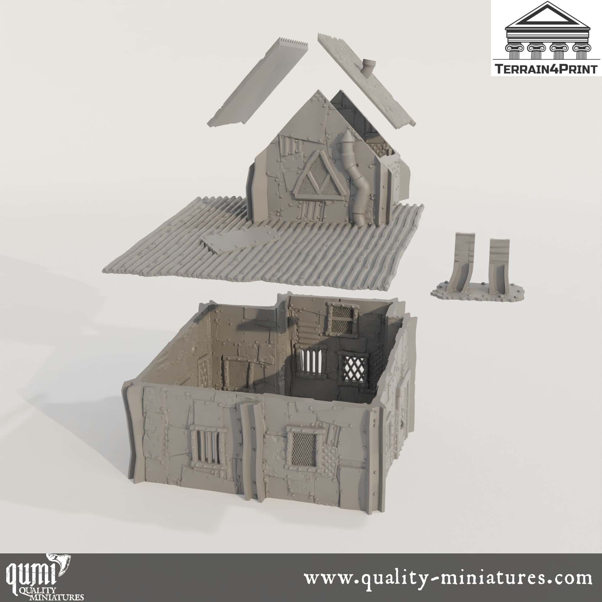 Sleeping Shed - Rivet City - Resin Print - Tabletop RPG Terrain - Terrain4Print - Qumi Quality Miniatures - Qumi Wargaming Mini Model Figure