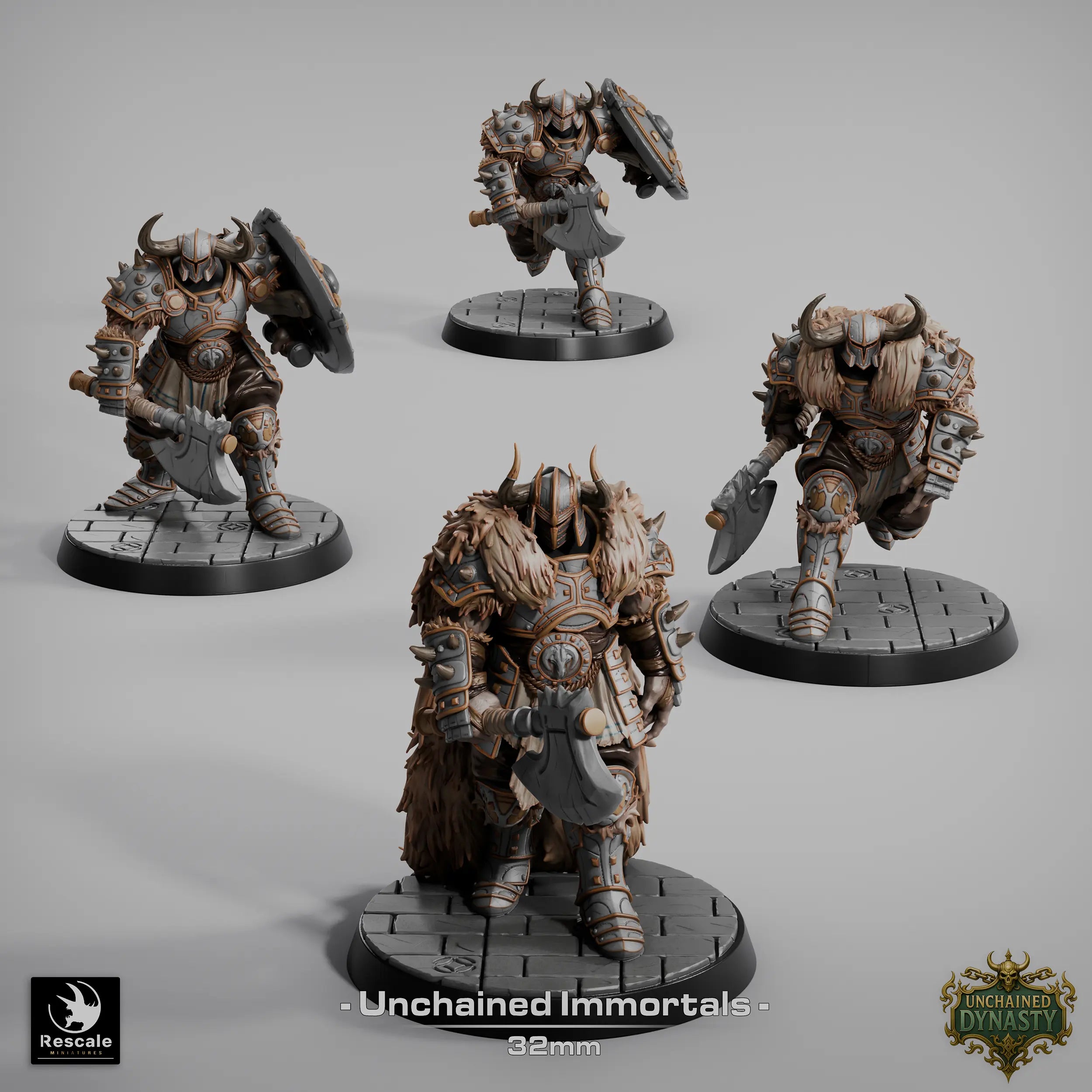 Tabletop Fighter Miniature Unchained Immortals 32mm Rescale Miniatures - Quality Miniatures - Qumi
