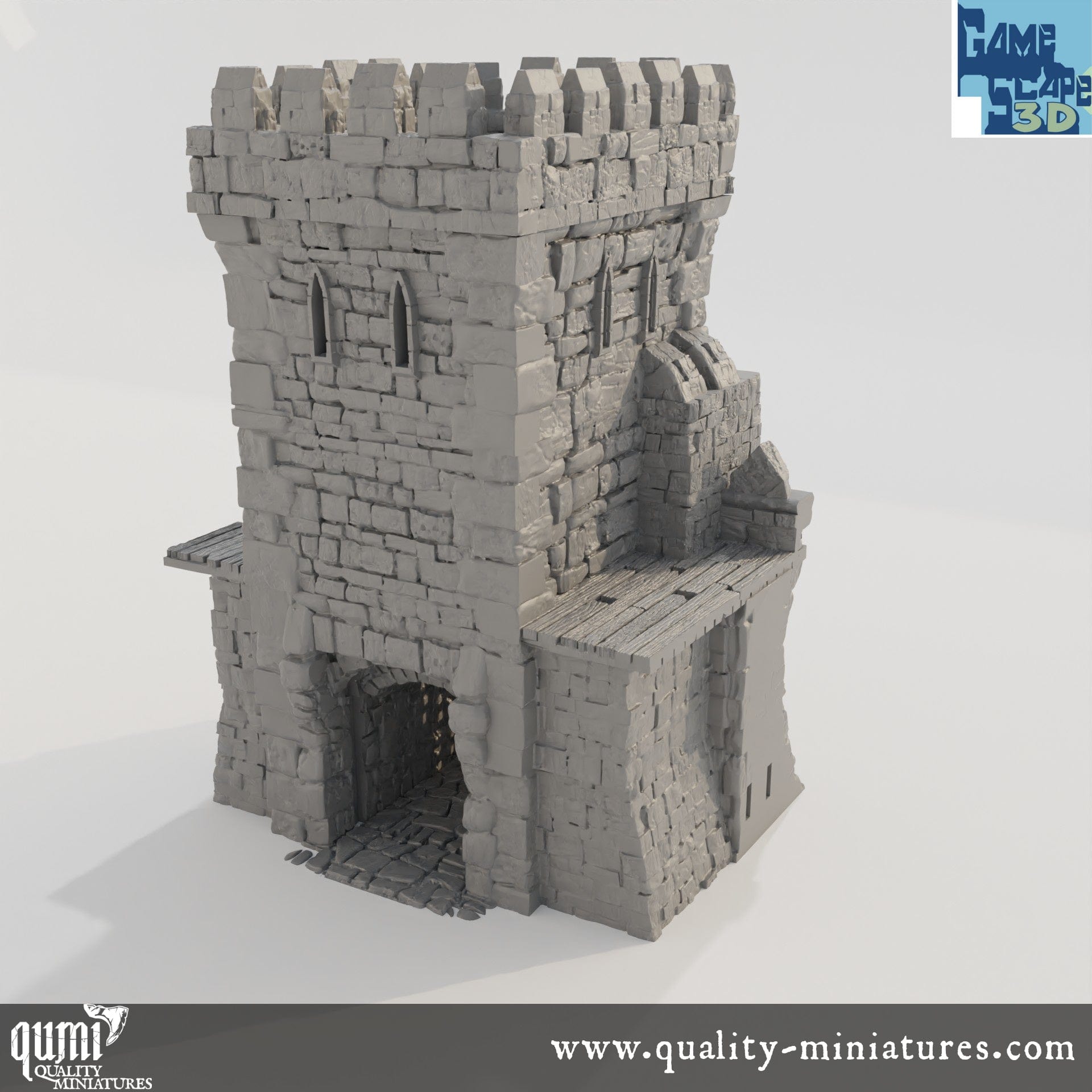 Small Gate - Lost City - Resin Print - Tabletop RPG Terrain - GameScape3D - Qumi Quality Miniatures - Qumi Wargaming Mini Model Figure
