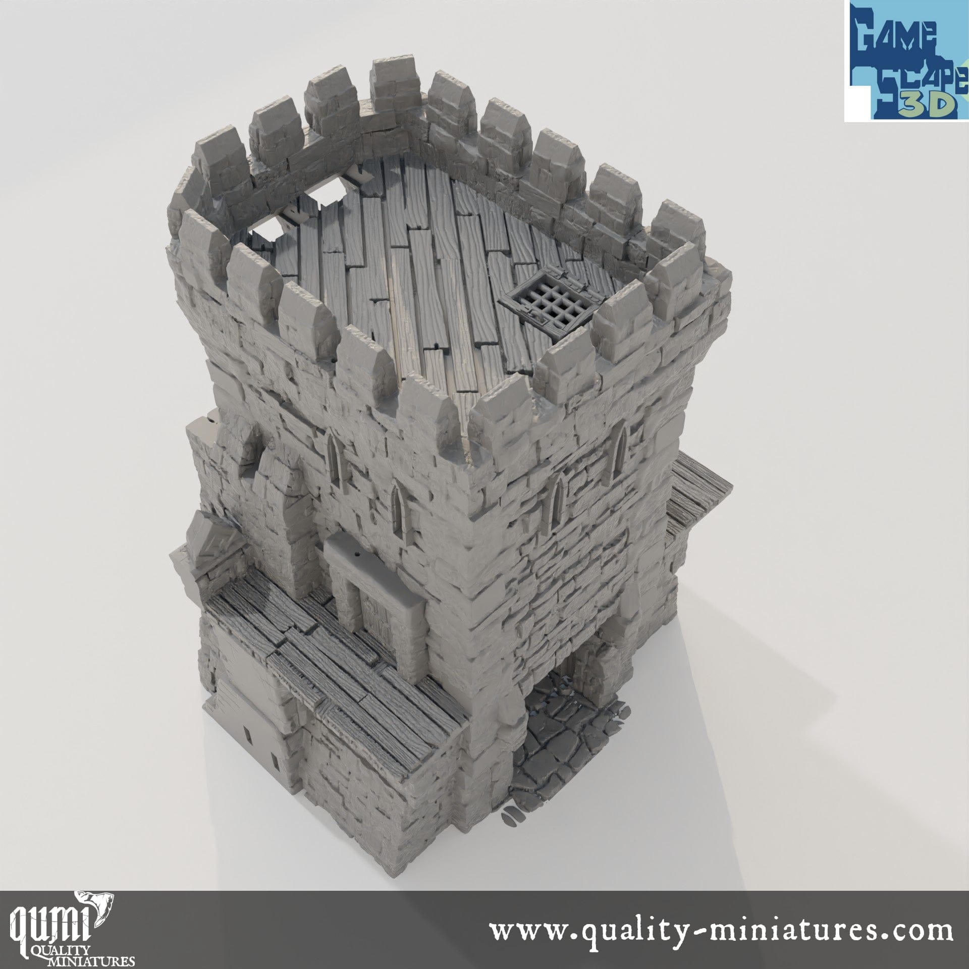 Small Gate - Lost City - Resin Print - Tabletop RPG Terrain - GameScape3D - Qumi Quality Miniatures - Qumi Wargaming Mini Model Figure