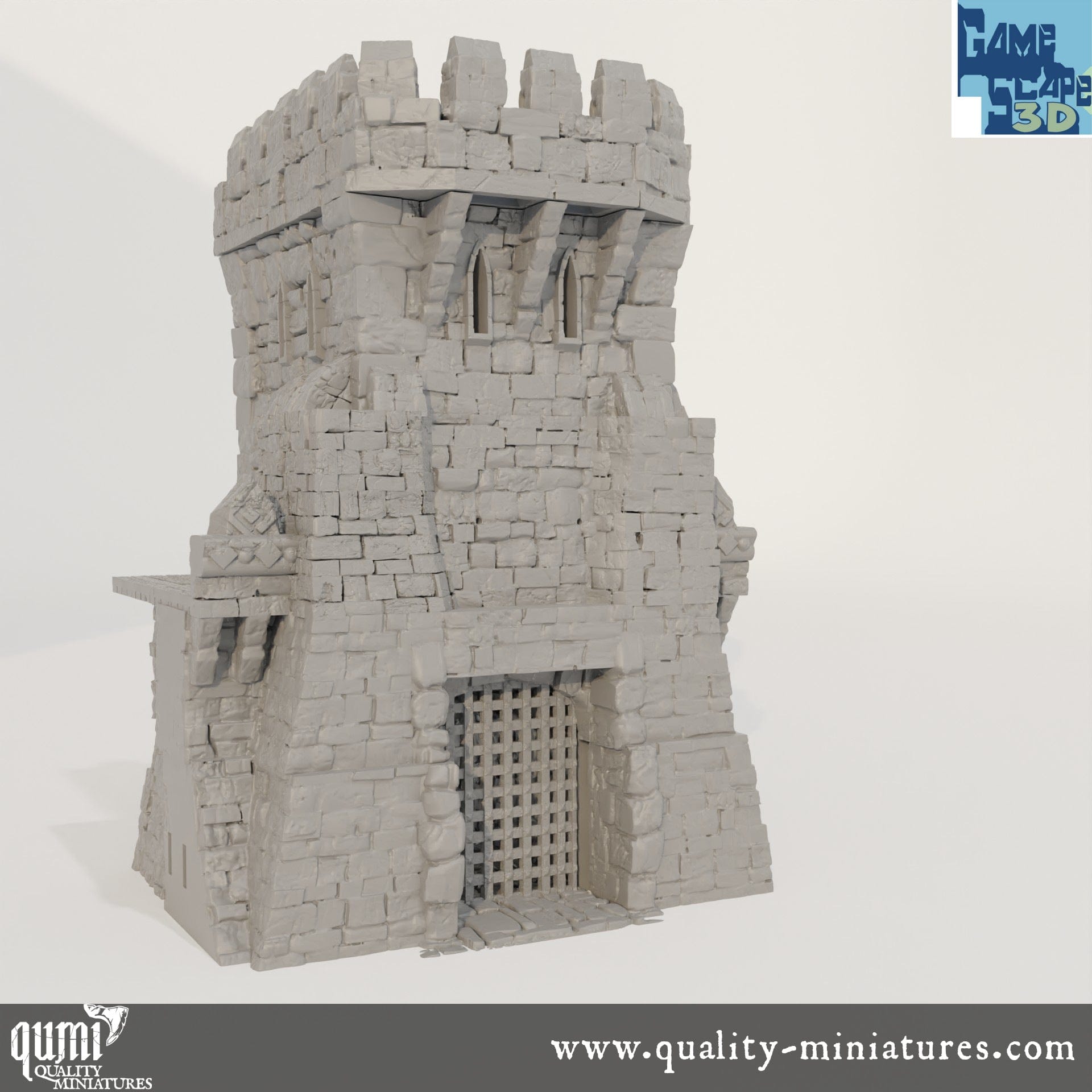 Small Gate - Lost City - Resin Print - Tabletop RPG Terrain - GameScape3D - Qumi Quality Miniatures - Qumi Wargaming Mini Model Figure
