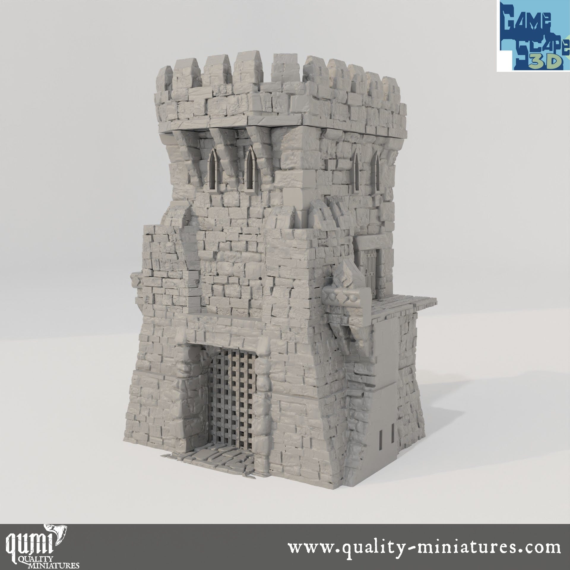 Small Gate - Lost City - Resin Print - Tabletop RPG Terrain - GameScape3D - Qumi Quality Miniatures - Qumi Wargaming Mini Model Figure