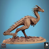 Monster Spear Fighter Tabletop Miniature - Avispyror by Qumi, 3D printed resin tabletop miniature for RPGs, wargaming and painting