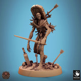 Undead Axe Fighter Tabletop Miniature - Zombies by Qumi, 3D printed resin tabletop miniature for RPGs, wargaming and painting