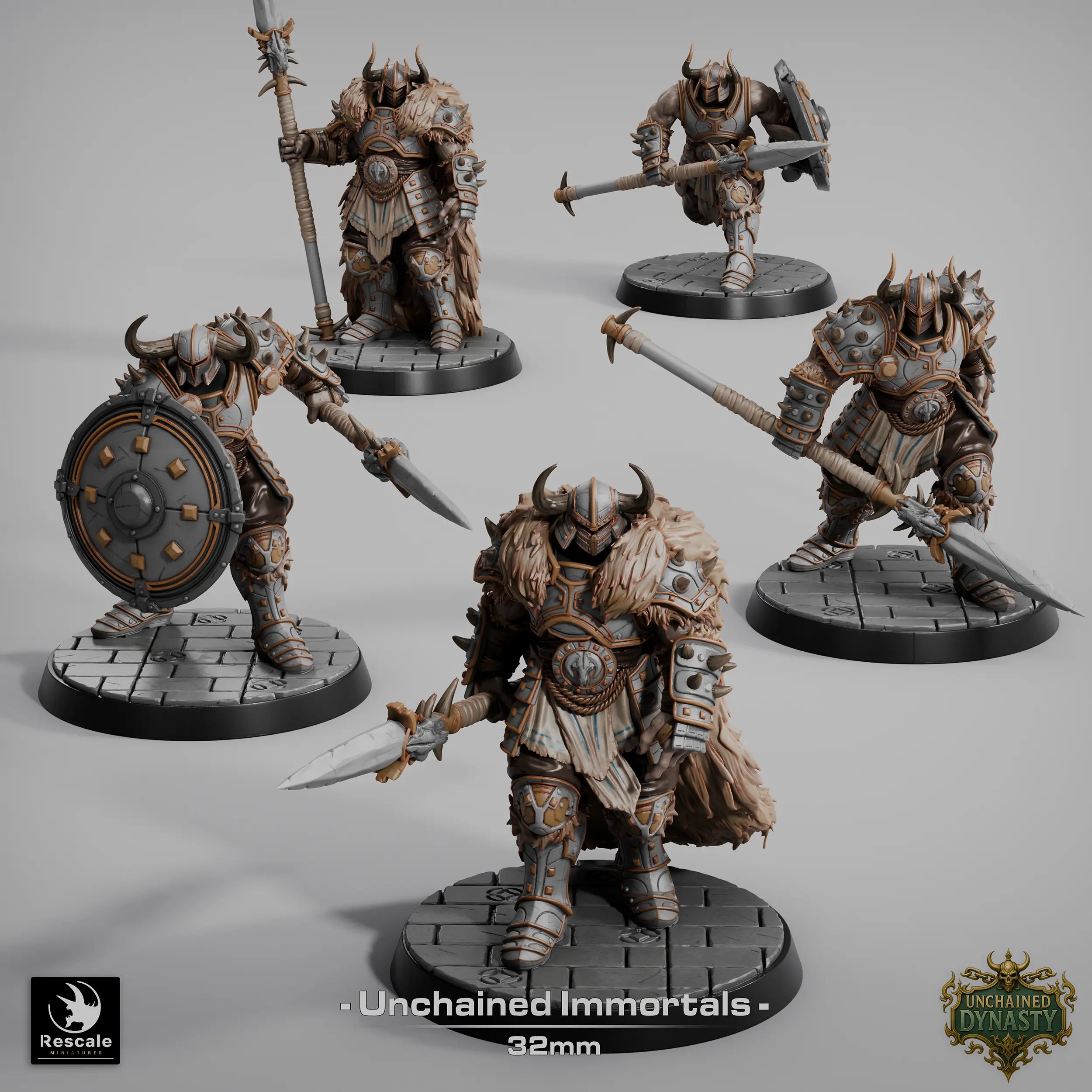 Tabletop Fighter Miniature Unchained Immortals 32mm Rescale Miniatures - Quality Miniatures - Qumi