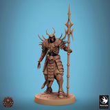Undead Sword Fighter Tabletop Miniature - Oriental Skeletons by Qumi, 3D printed resin tabletop miniature for RPGs, wargaming and painting
