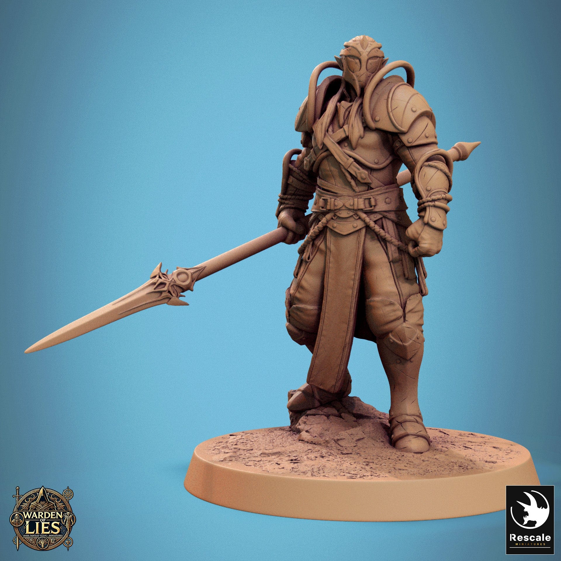 Tabletop RPG Miniature Moon Elf Sentinel 32mm Qumi Rescale Miniatures Spear Ready Quality Miniatures - Qumi Wargaming Mini Model Figure