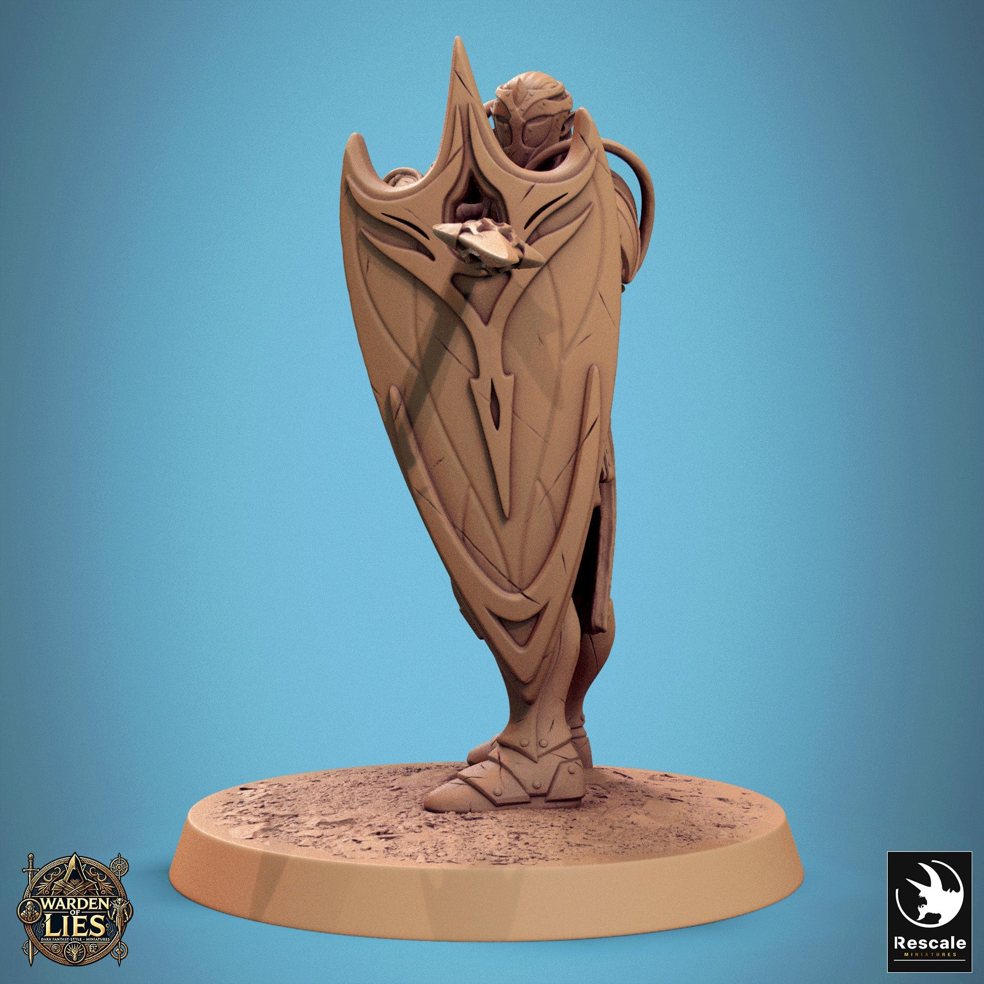 Tabletop RPG Miniature Moon Elf Sentinel 32mm Qumi Rescale Miniatures Spear & Shield Hold the line Bis Quality Miniatures - Qumi Wargaming Mini Model Figure