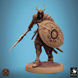 Undead Sword Fighter Tabletop Miniature - Oriental Skeletons by Qumi, 3D printed resin tabletop miniature for RPGs, wargaming and painting