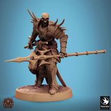 Undead Sword Fighter Tabletop Miniature - Oriental Skeletons by Qumi, 3D printed resin tabletop miniature for RPGs, wargaming and painting