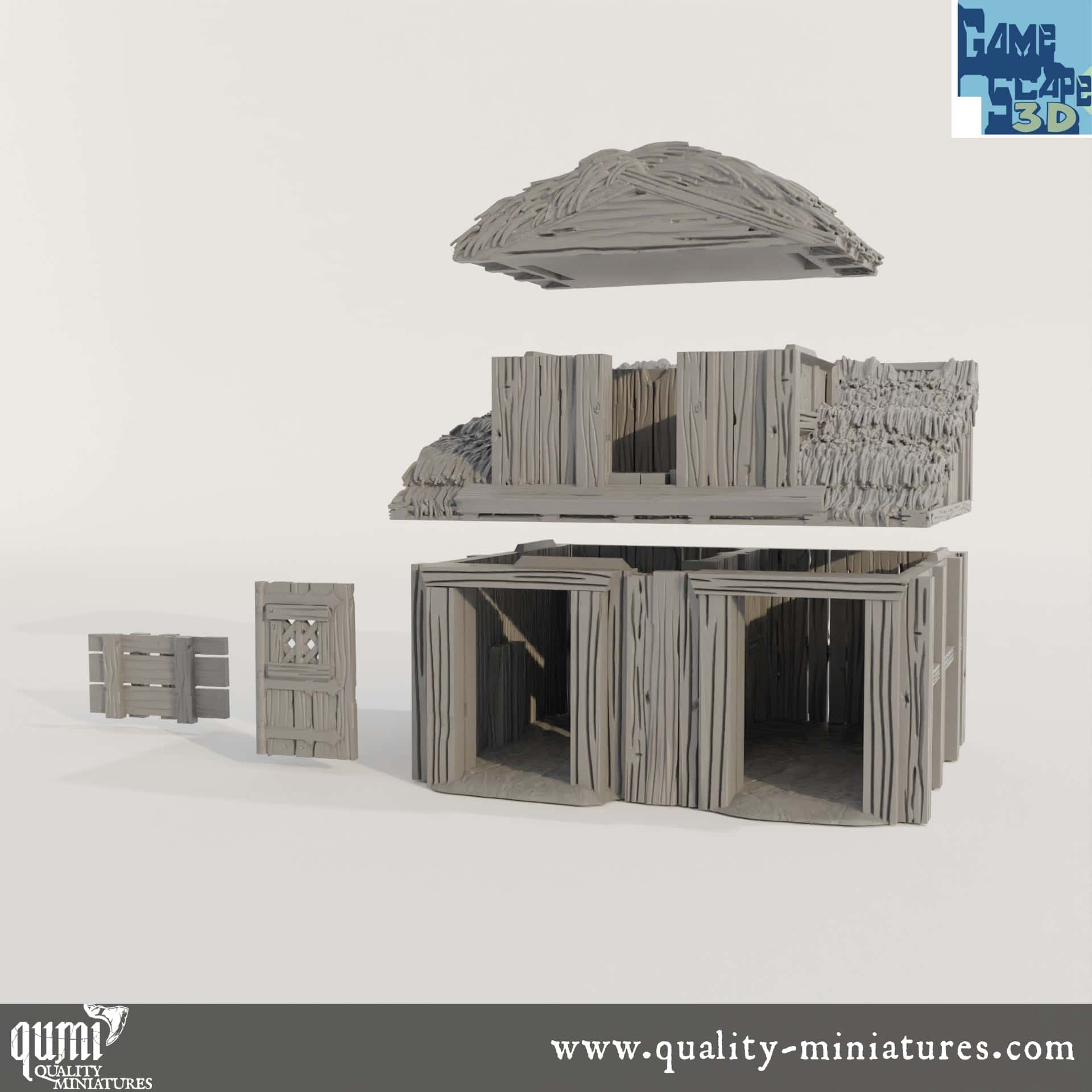 Stable - Lost City - Resin Print - Tabletop RPG Terrain - GameScape3D - Qumi Quality Miniatures - Qumi Wargaming Mini Model Figure