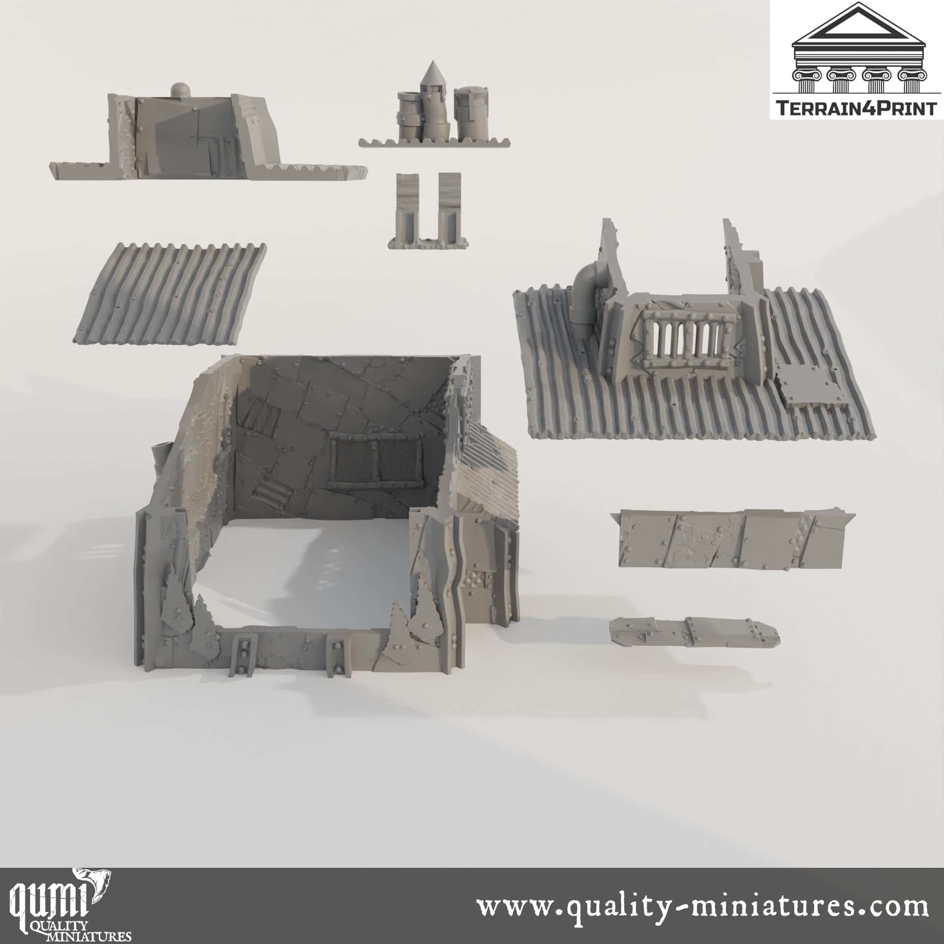 Stake House - Rivet City - Resin Print - Tabletop RPG Terrain - Terrain4Print - Qumi Quality Miniatures - Qumi Wargaming Mini Model Figure