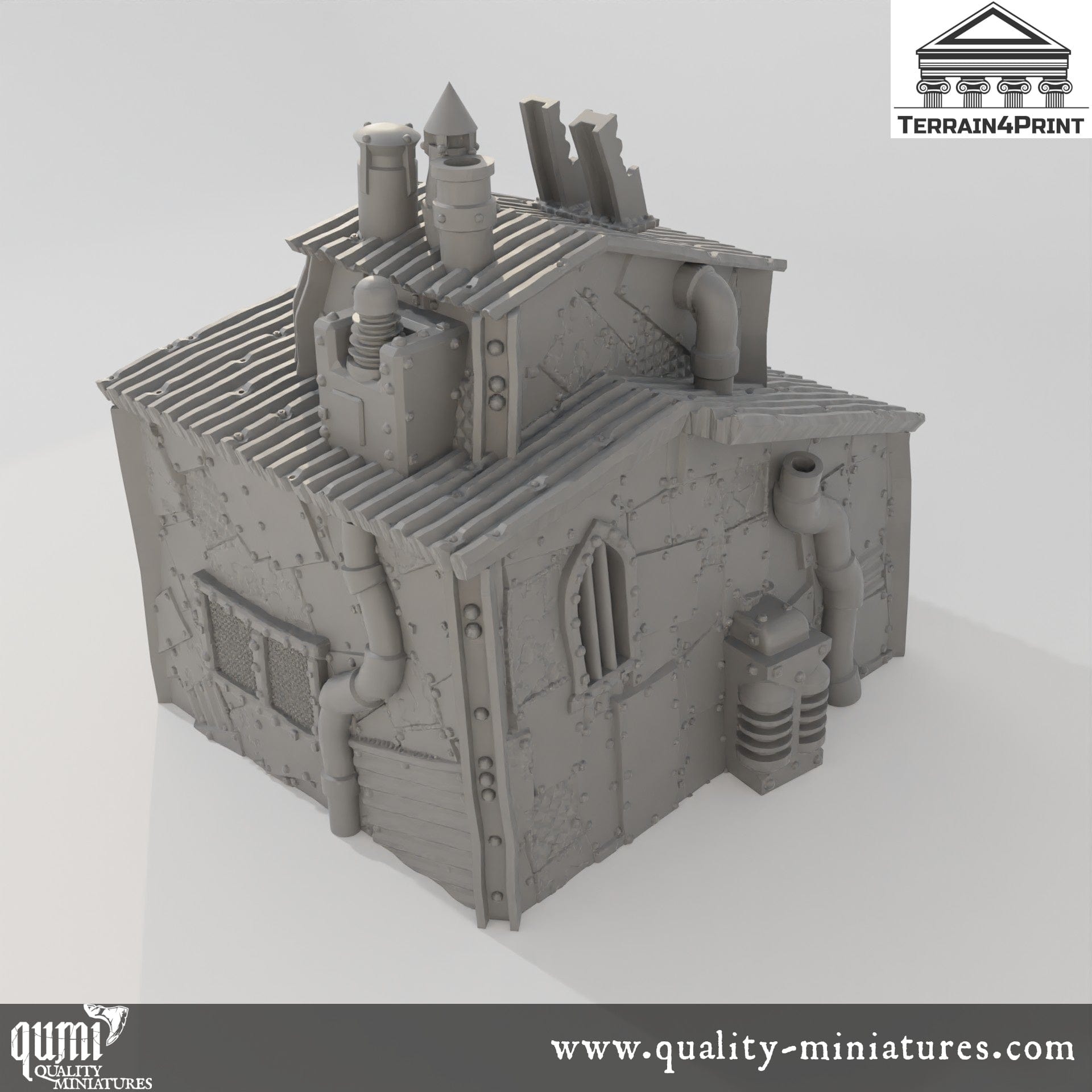 Stake House - Rivet City - Resin Print - Tabletop RPG Terrain - Terrain4Print - Qumi Quality Miniatures - Qumi Wargaming Mini Model Figure