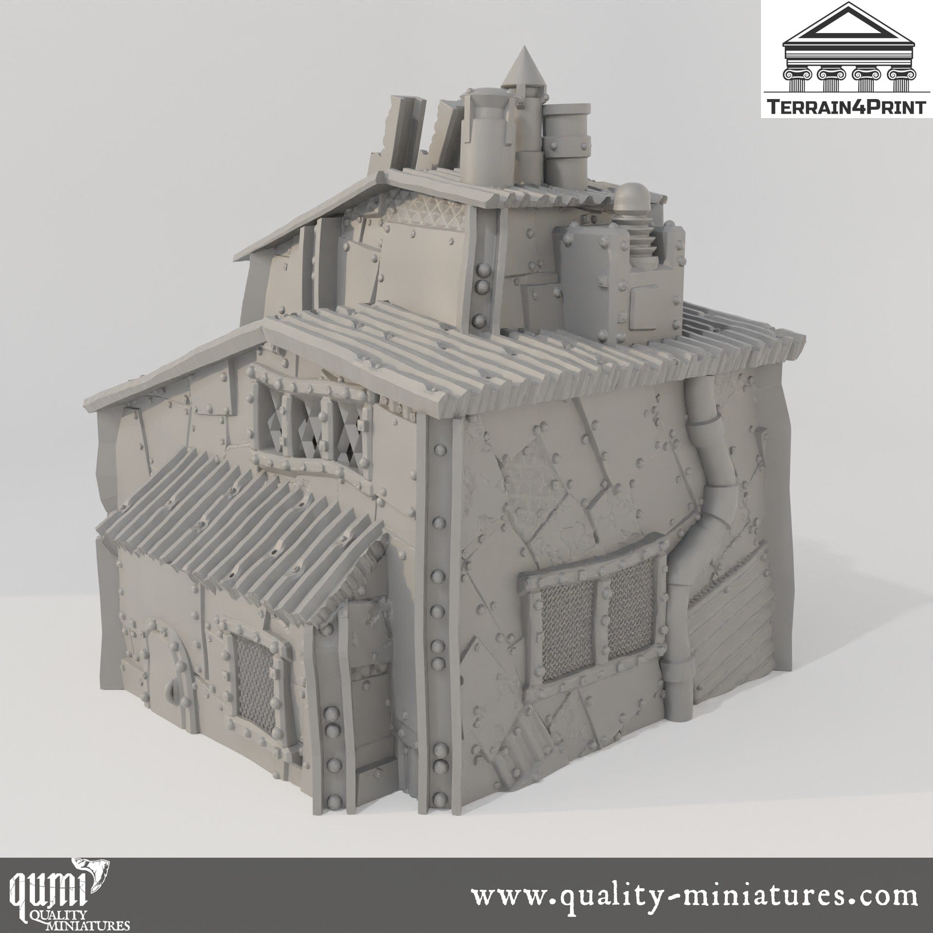 Stake House - Rivet City - Resin Print - Tabletop RPG Terrain - Terrain4Print - Qumi Quality Miniatures - Qumi Wargaming Mini Model Figure