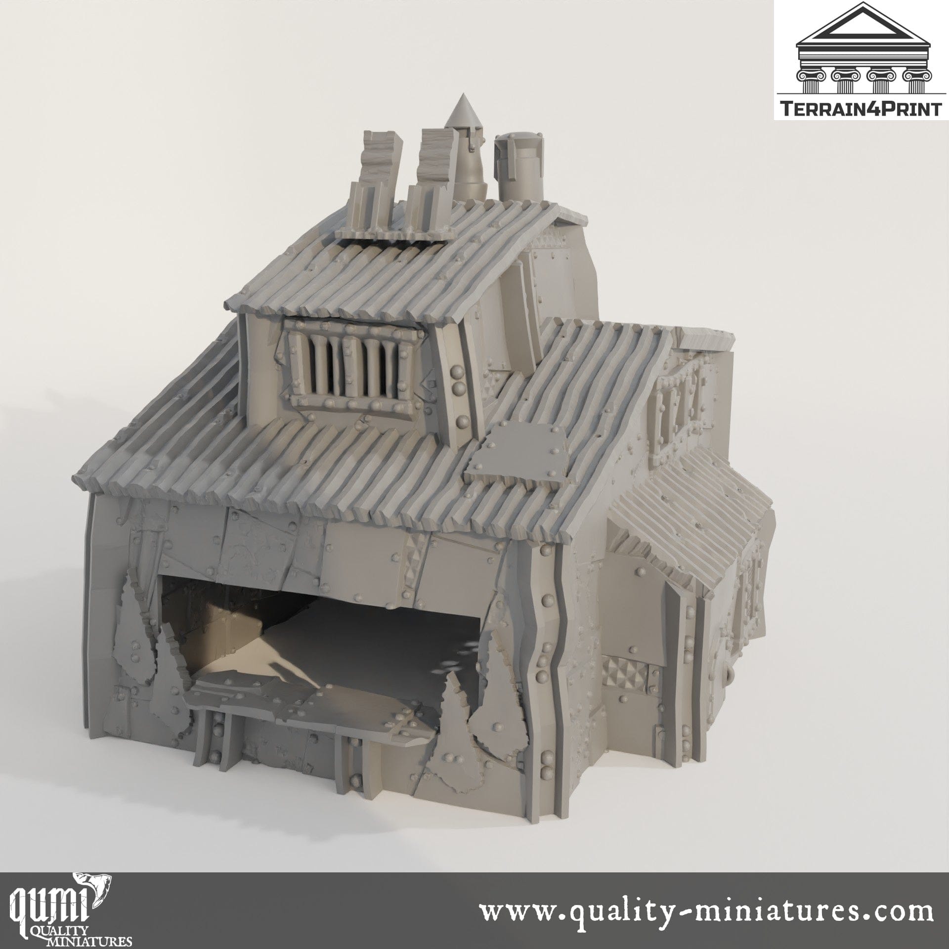 Stake House - Rivet City - Resin Print - Tabletop RPG Terrain - Terrain4Print - Qumi Quality Miniatures - Qumi Wargaming Mini Model Figure