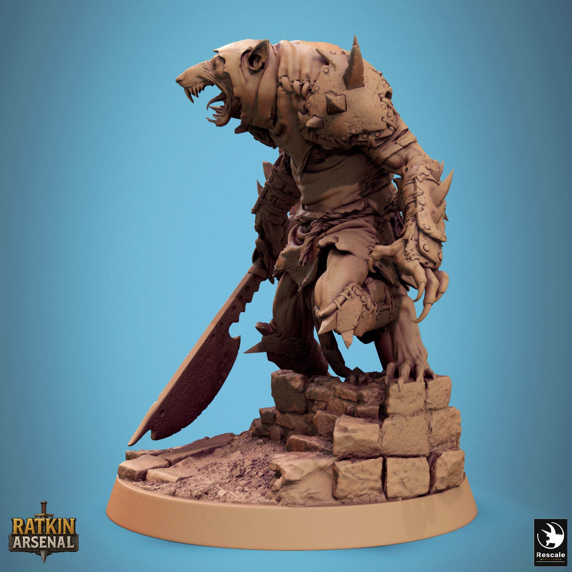 Fantasy Humanoid Rat Folk Soldiers 32mm Rescale Miniatures Stance Hatchet Quality Miniatures - Qumi Wargaming Mini Model Figure