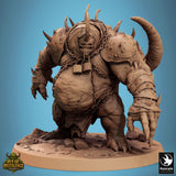 Frontal view of the Gutspawn monster model showcasing intricate skin texture and detail