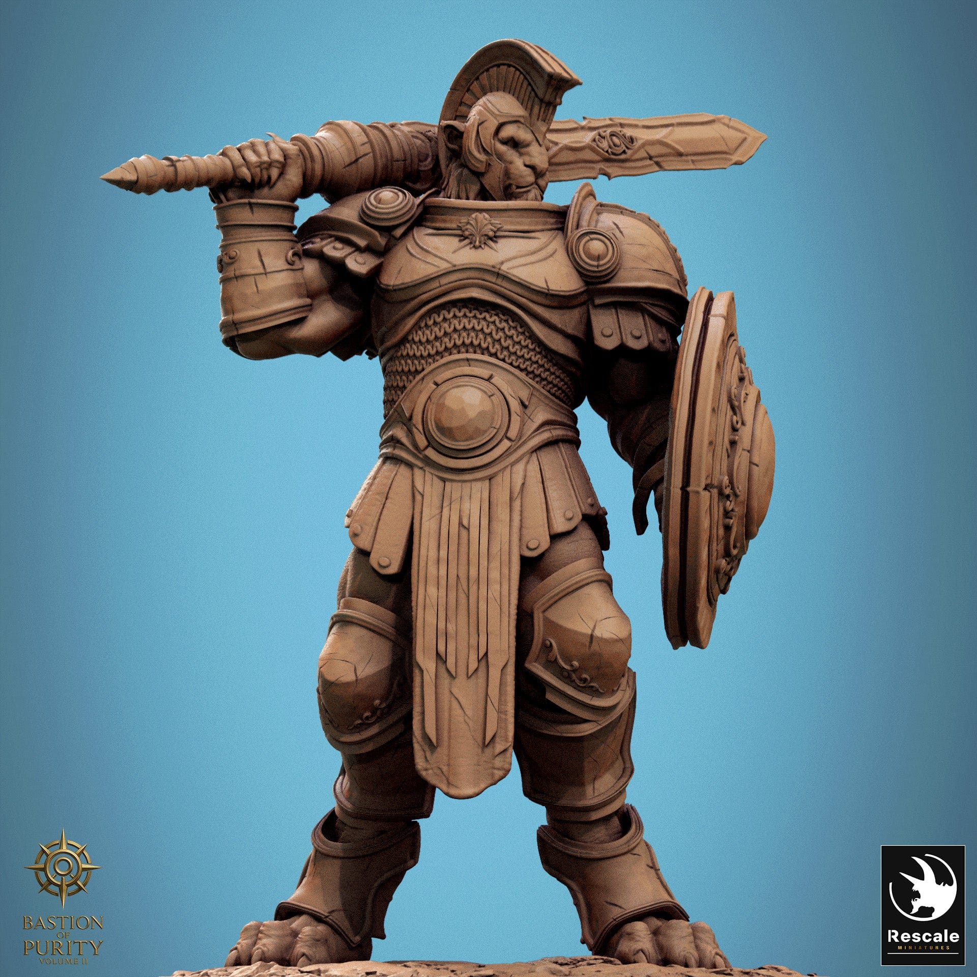Humanoid Fighter The Leonin Triad 32mm Rescale Miniatures - Quality Miniatures - Qumi