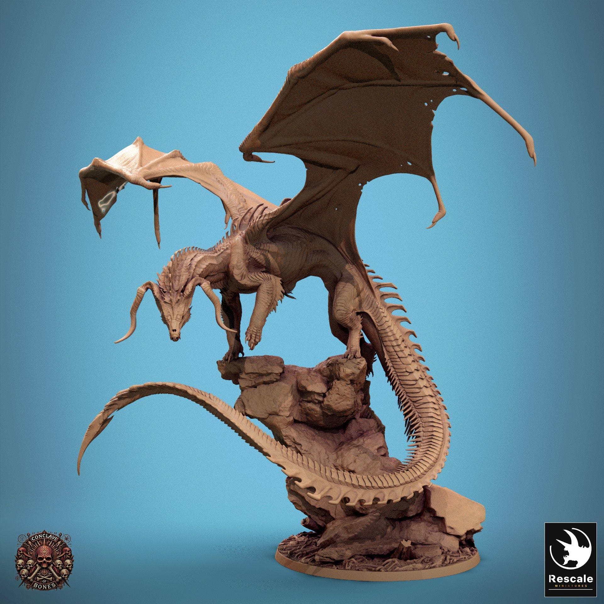 Tabletop RPG Miniature Black Dragon - 32mm Qumi Rescale Miniatures Stand Quality Miniatures - Qumi Wargaming Mini Model Figure