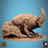 Angled view of the monster, displaying the detailed plates and textured base.