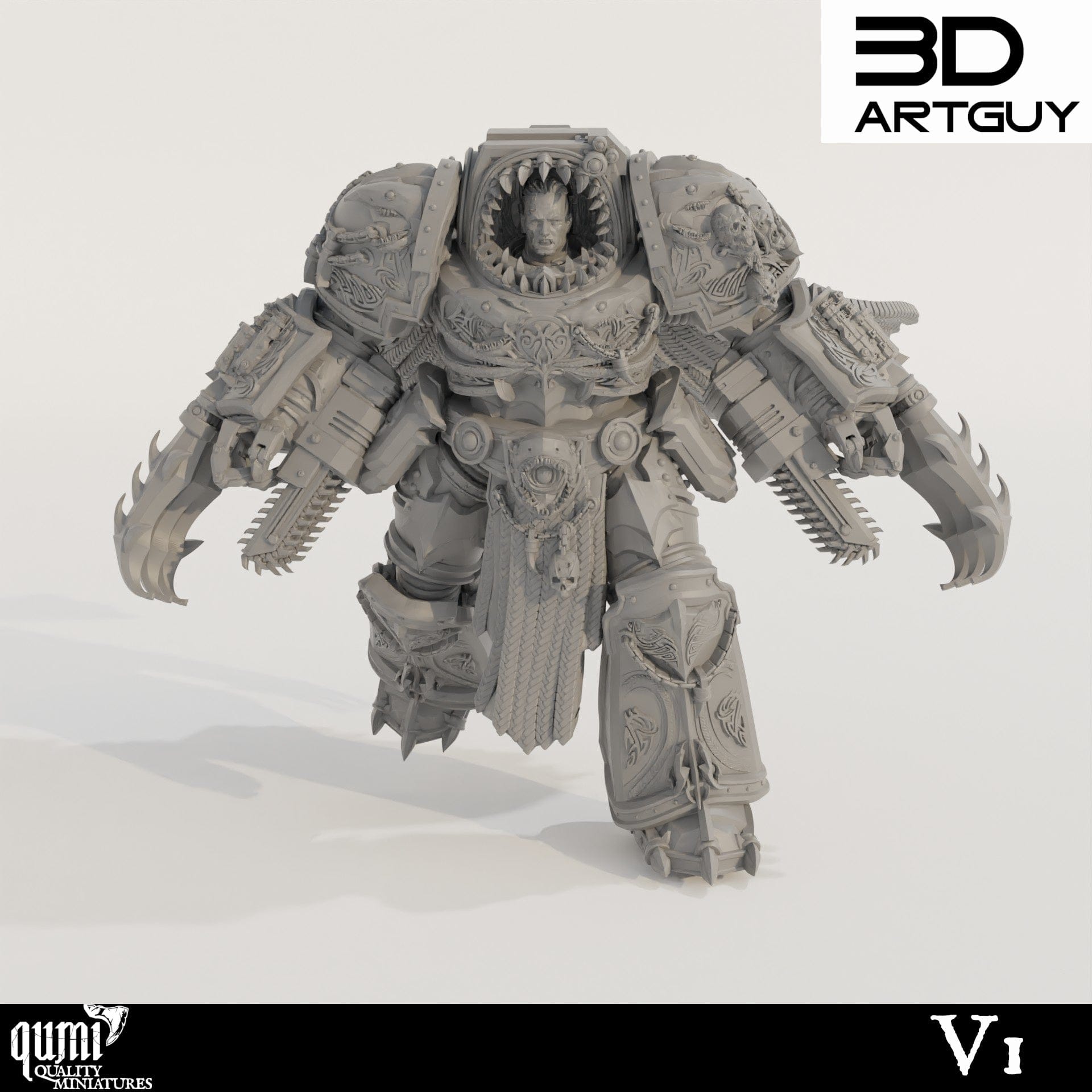 Tabletop RPG Miniature Giant Shark - Qumi Standard size - 55mm head to toe / V1 Quality Miniatures - Qumi Wargaming Mini Model Figure