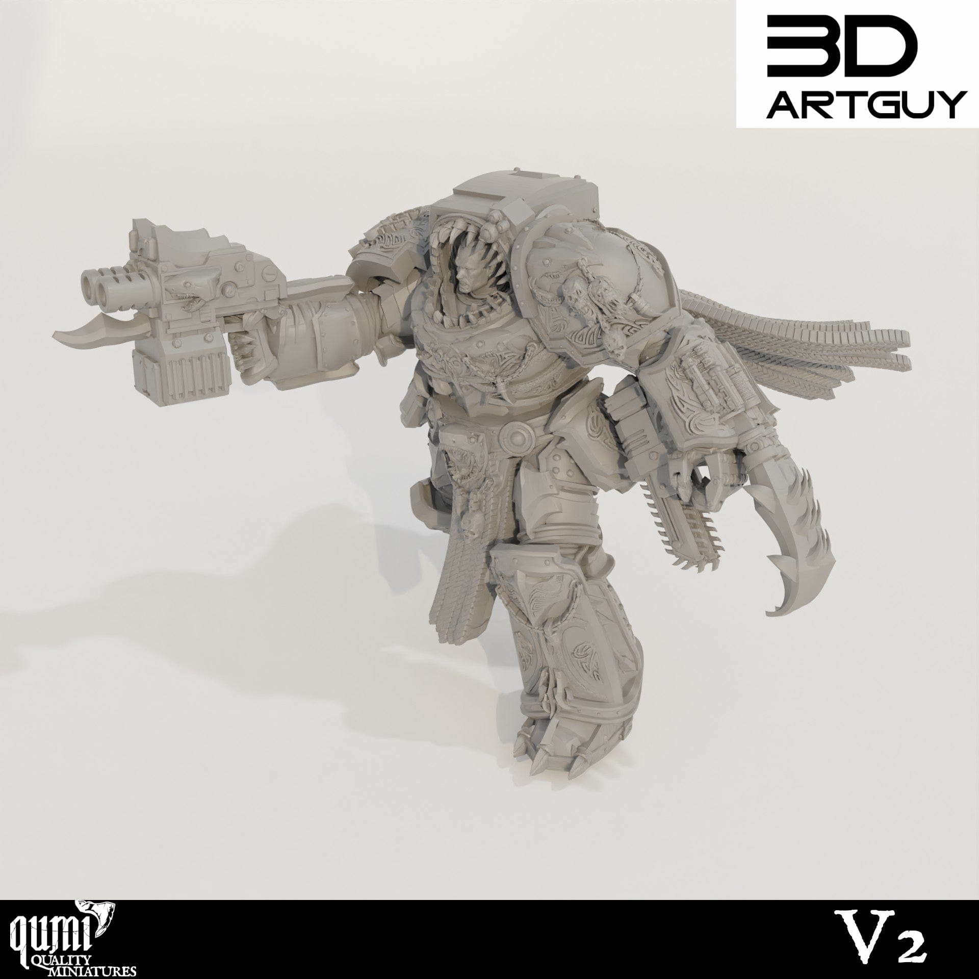 Tabletop RPG Miniature Giant Shark - Qumi Standard size - 55mm head to toe / V2 Quality Miniatures - Qumi Wargaming Mini Model Figure