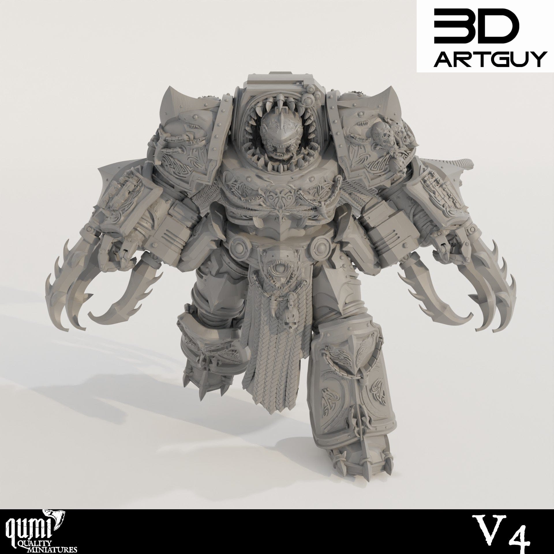 Tabletop RPG Miniature Giant Shark - Qumi Standard size - 55mm head to toe / V4 Quality Miniatures - Qumi Wargaming Mini Model Figure