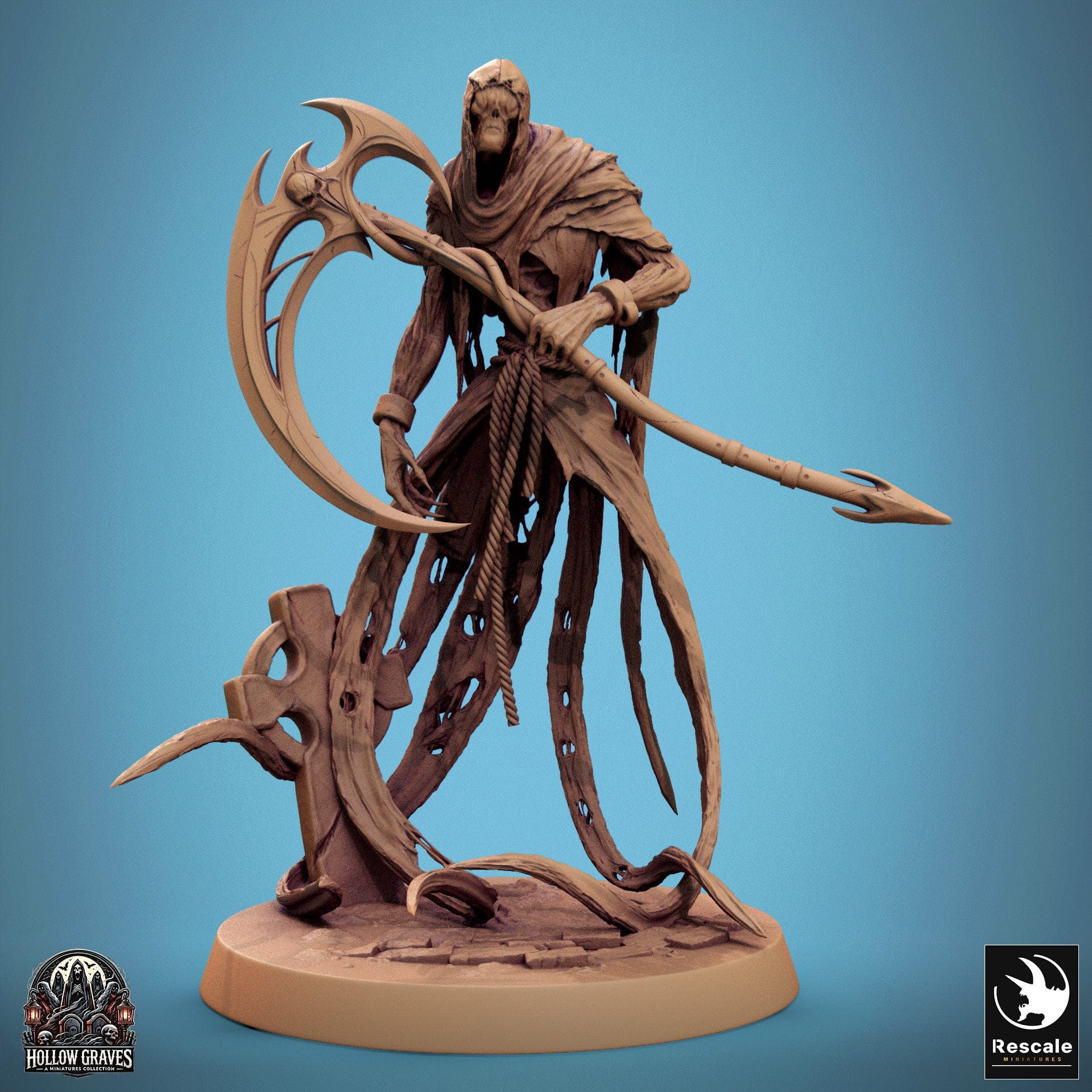 Tabletop RPG Miniature Death Ghost - 32mm Qumi Rescale Miniatures Standing / With Scythe Quality Miniatures - Qumi Wargaming Mini Model Figure
