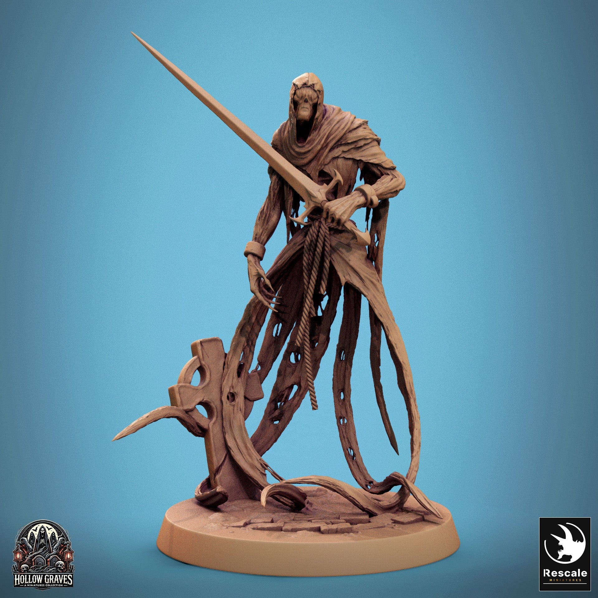 Tabletop RPG Miniature Death Ghost - 32mm Qumi Rescale Miniatures Standing / With Sword Quality Miniatures - Qumi Wargaming Mini Model Figure