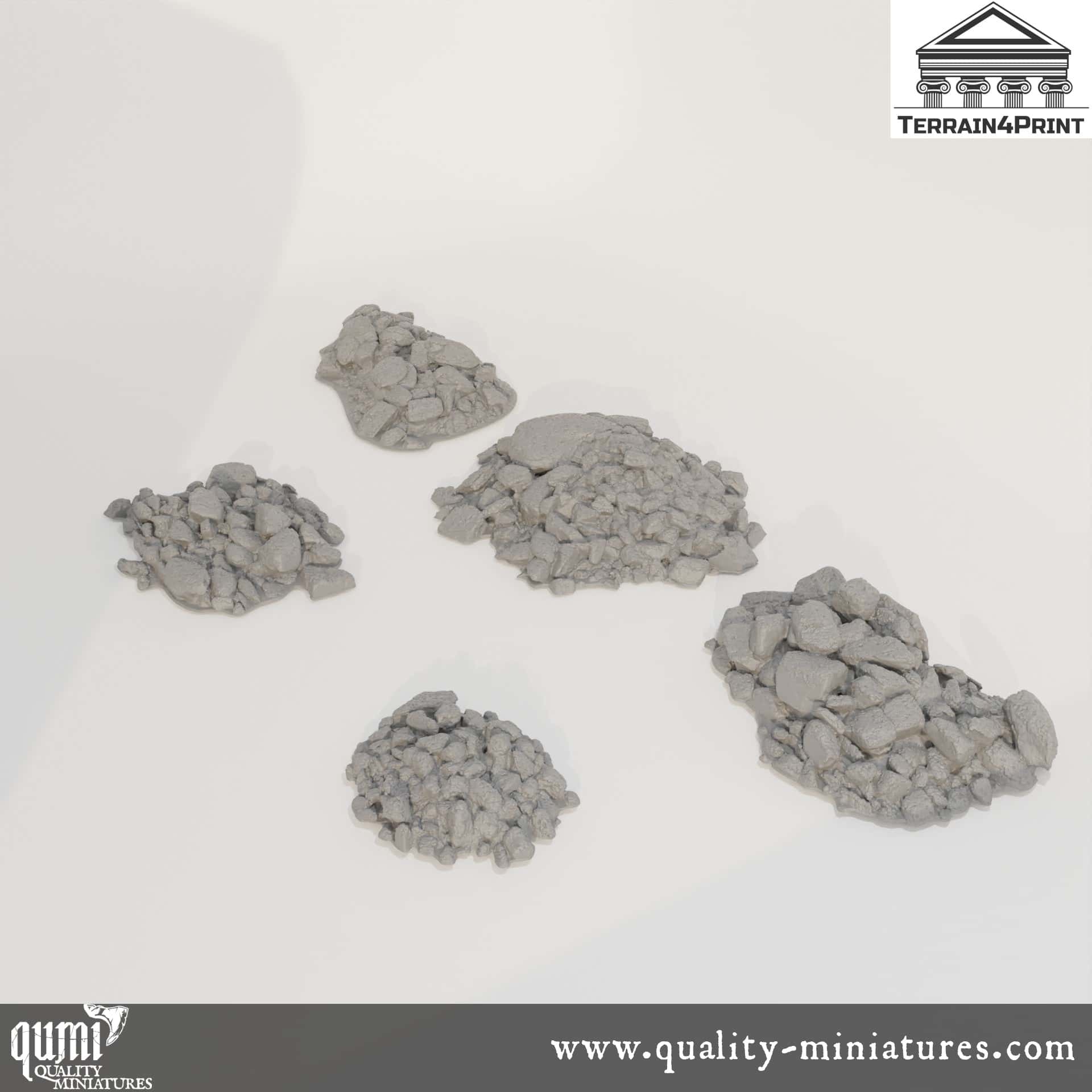 Stone Bases - Deep Forest - Resin Print - Tabletop RPG Terrain - Terrain4Print - Qumi Quality Miniatures - Qumi Wargaming Mini Model Figure