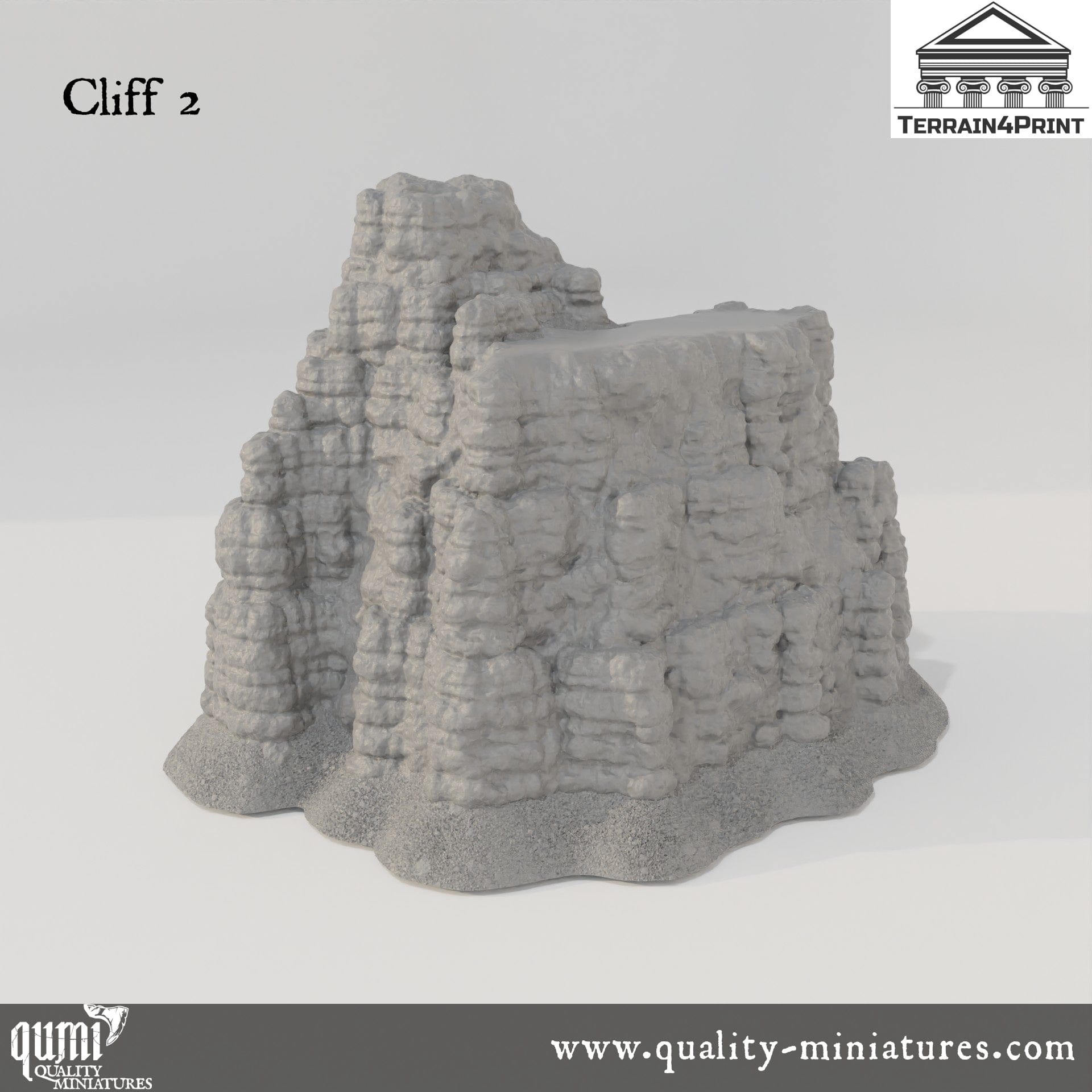 Stratified Cliffs - Resin Print - Tabletop RPG Terrain - Terrain4Print - Qumi Quality Miniatures - Qumi Wargaming Mini Model Figure