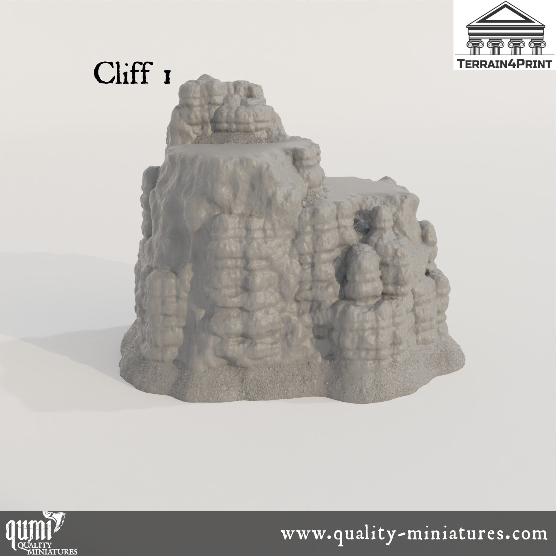 Stratified Cliffs - Resin Print - Tabletop RPG Terrain - Terrain4Print - Qumi Quality Miniatures - Qumi Wargaming Mini Model Figure