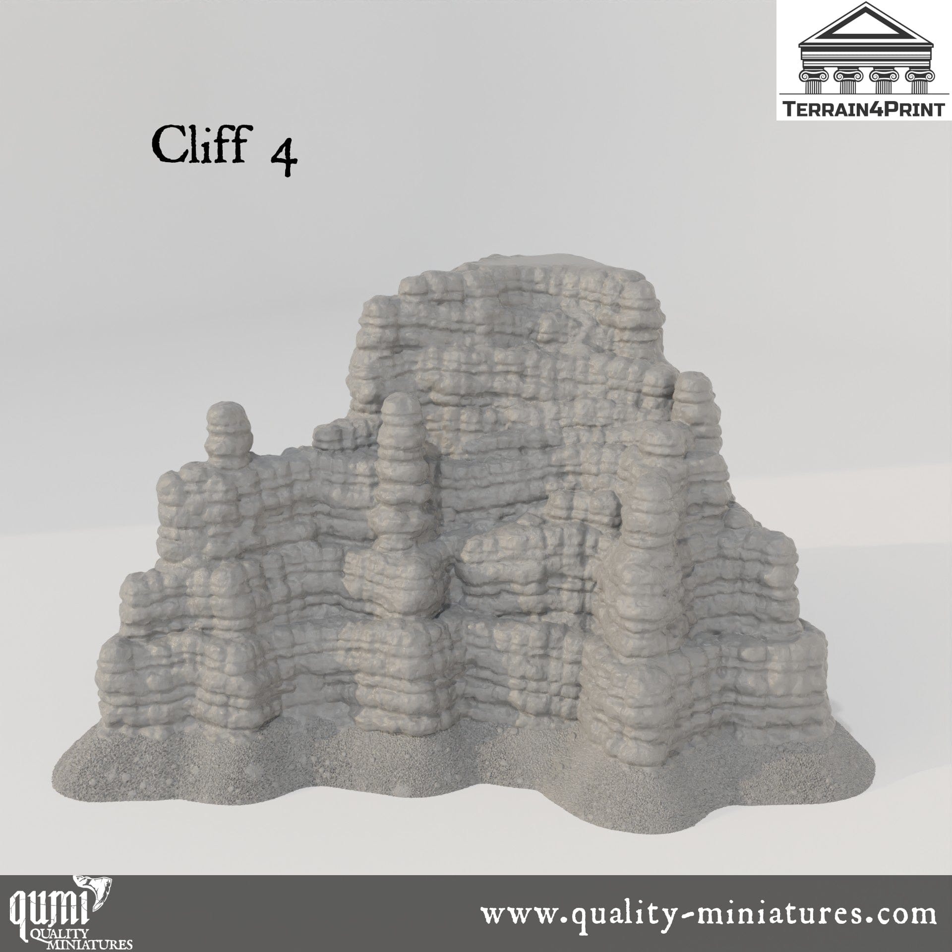 Stratified Cliffs - Resin Print - Tabletop RPG Terrain - Terrain4Print - Qumi Quality Miniatures - Qumi Wargaming Mini Model Figure