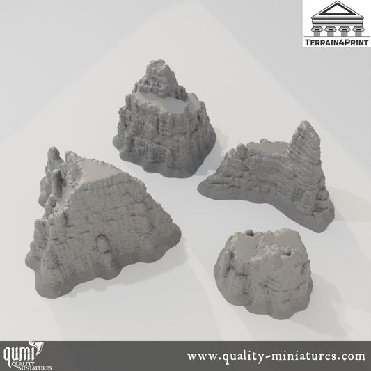 Stratified Cliffs - Resin Print - Tabletop RPG Terrain - Terrain4Print - Qumi Quality Miniatures - Qumi Wargaming Mini Model Figure