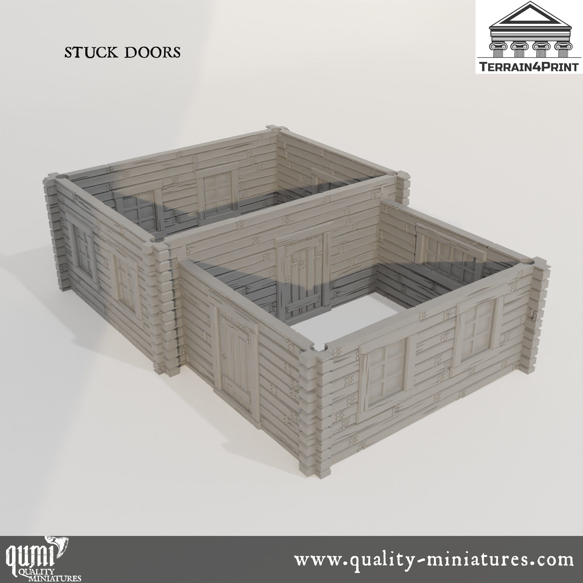 Cabin 3 Hrimstead 2 - Resin Print - Tabletop RPG Terrain - Terrain4Print - Qumi stuck doors / tiles Quality Miniatures - Qumi Wargaming Mini Model Figure