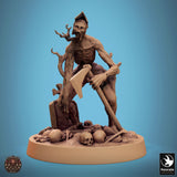 Undead Axe Fighter Tabletop Miniature - Zombies by Qumi, 3D printed resin tabletop miniature for RPGs, wargaming and painting