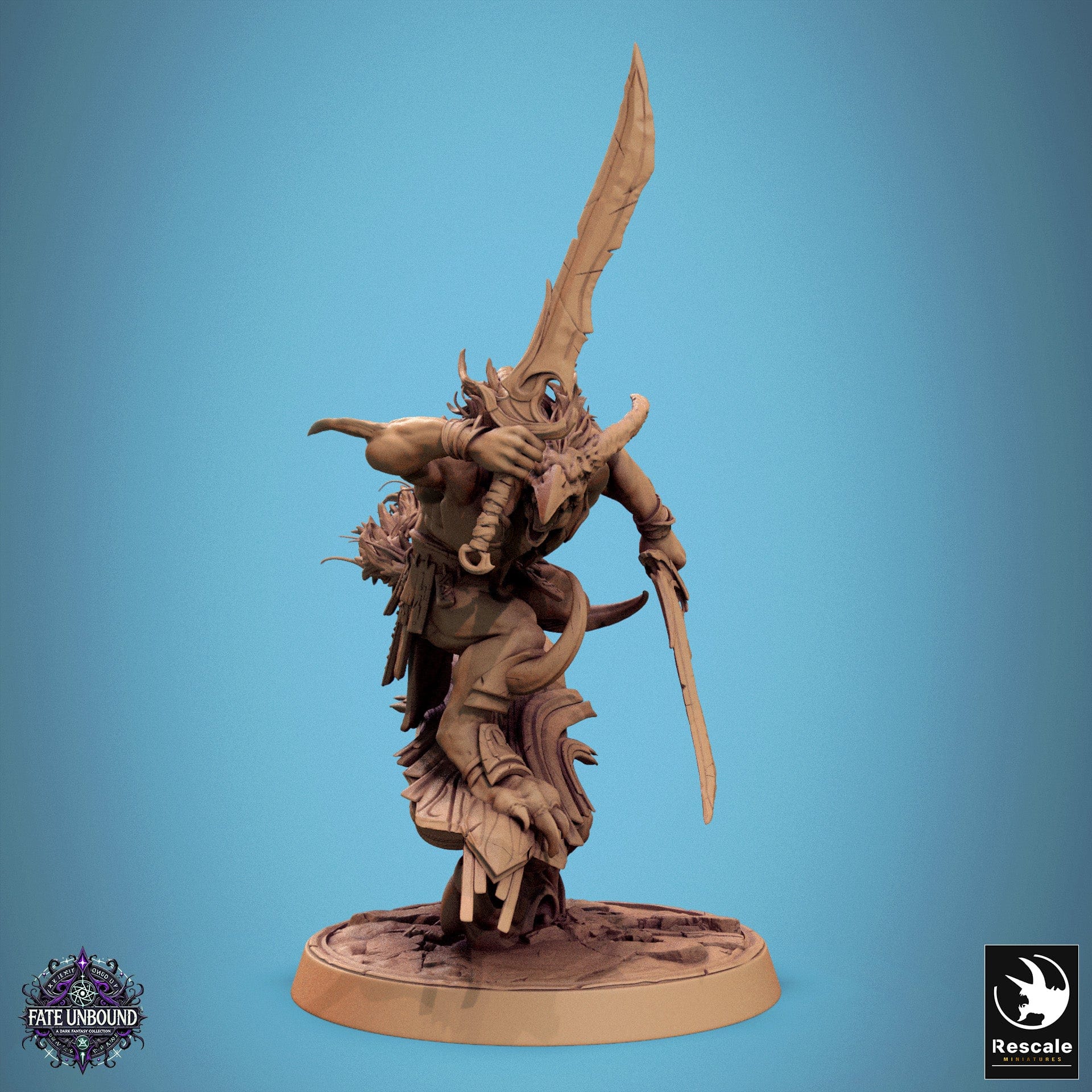 Tabletop RPG Miniature Skorath - 32mm Qumi Rescale Miniatures Sword & Board Throw Quality Miniatures - Qumi Wargaming Mini Model Figure