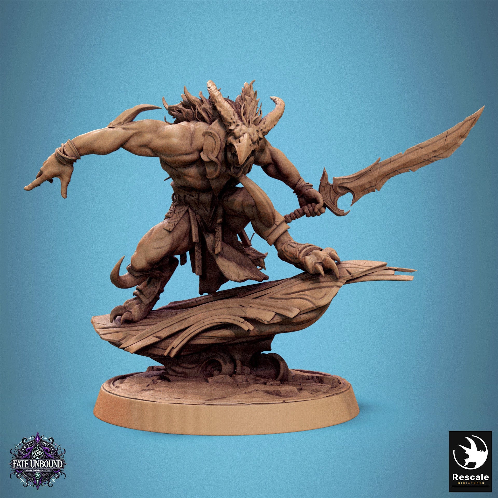 Tabletop RPG Miniature Skorath - 32mm Qumi Rescale Miniatures Sword & Board Wait Quality Miniatures - Qumi Wargaming Mini Model Figure