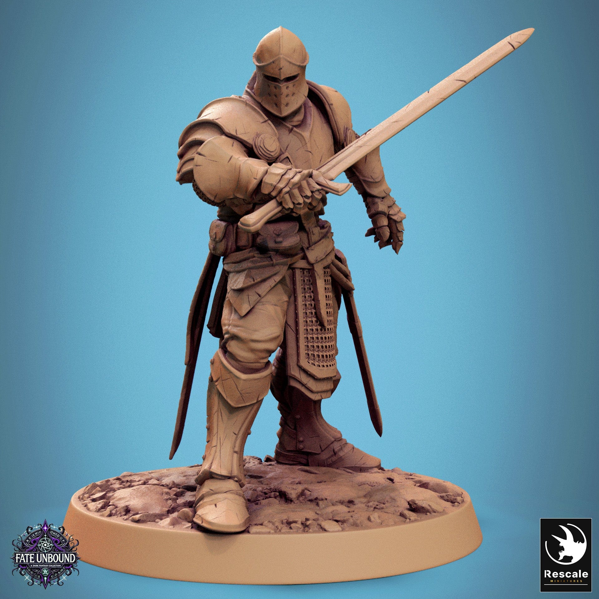 Tabletop RPG Miniature Knight Of Valor - 32mm Qumi Rescale Miniatures Sword Chief Quality Miniatures - Qumi Wargaming Mini Model Figure