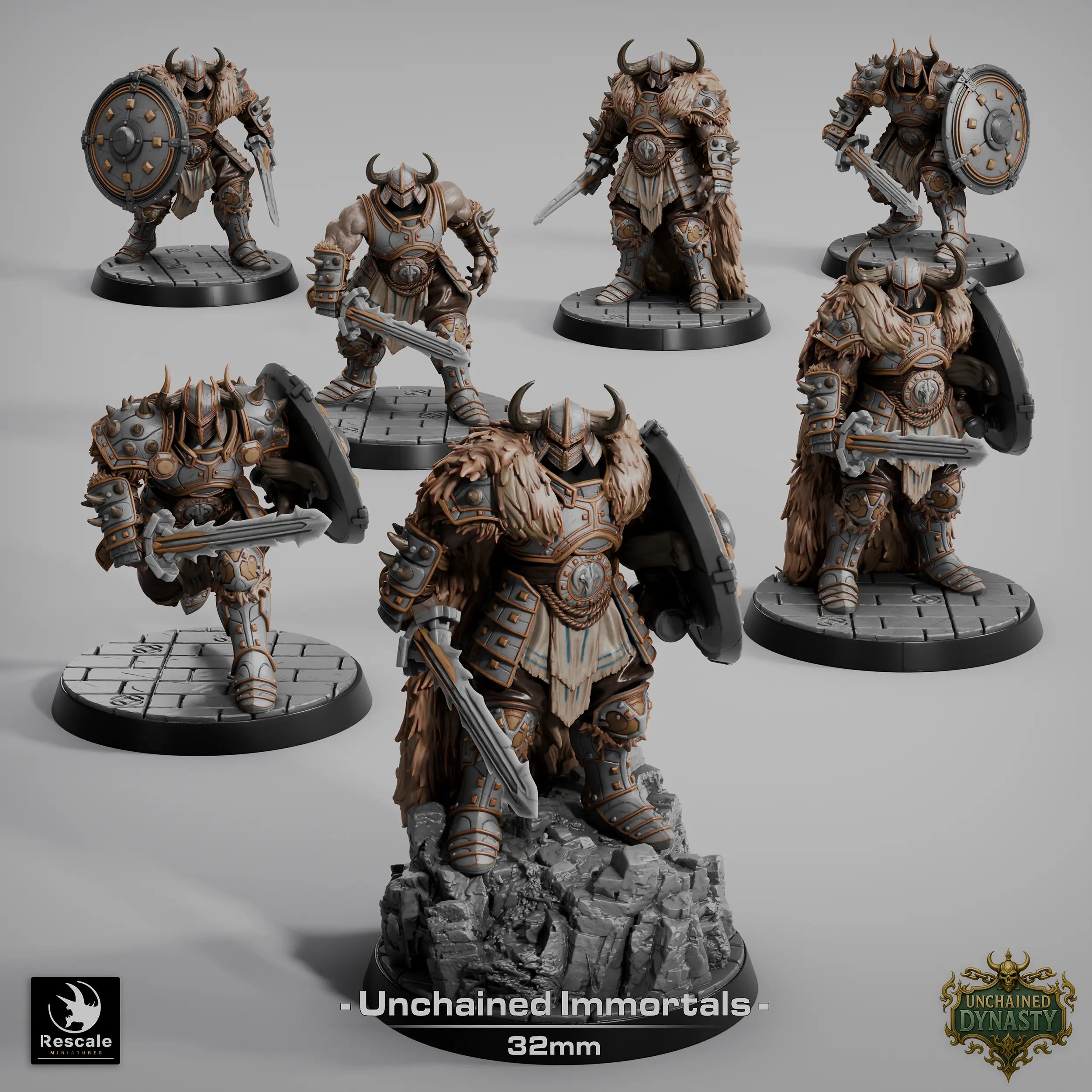 Tabletop Fighter Miniature Unchained Immortals 32mm Rescale Miniatures - Quality Miniatures - Qumi