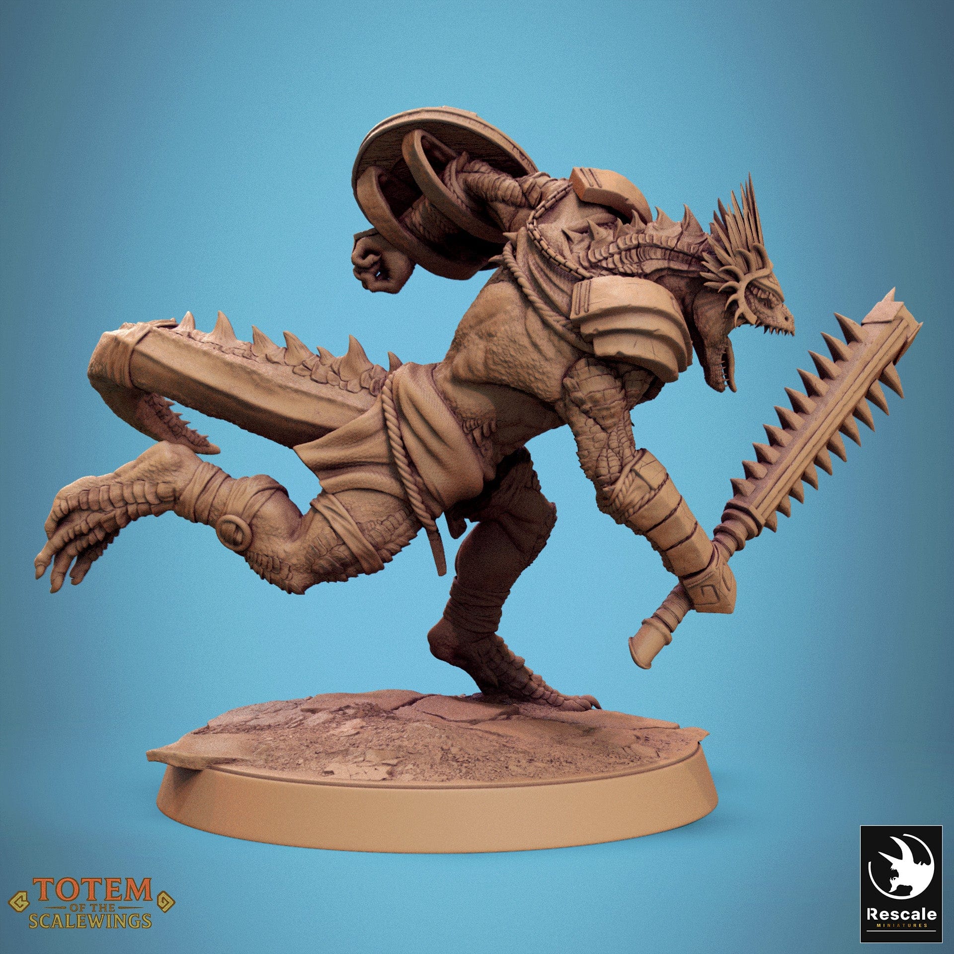 Tabletop RPG Miniature Lizardman Grimscale 32mm Qumi Rescale Miniatures Humanoid Sword Running Quality Miniatures - Qumi Wargaming Mini Model Figure
