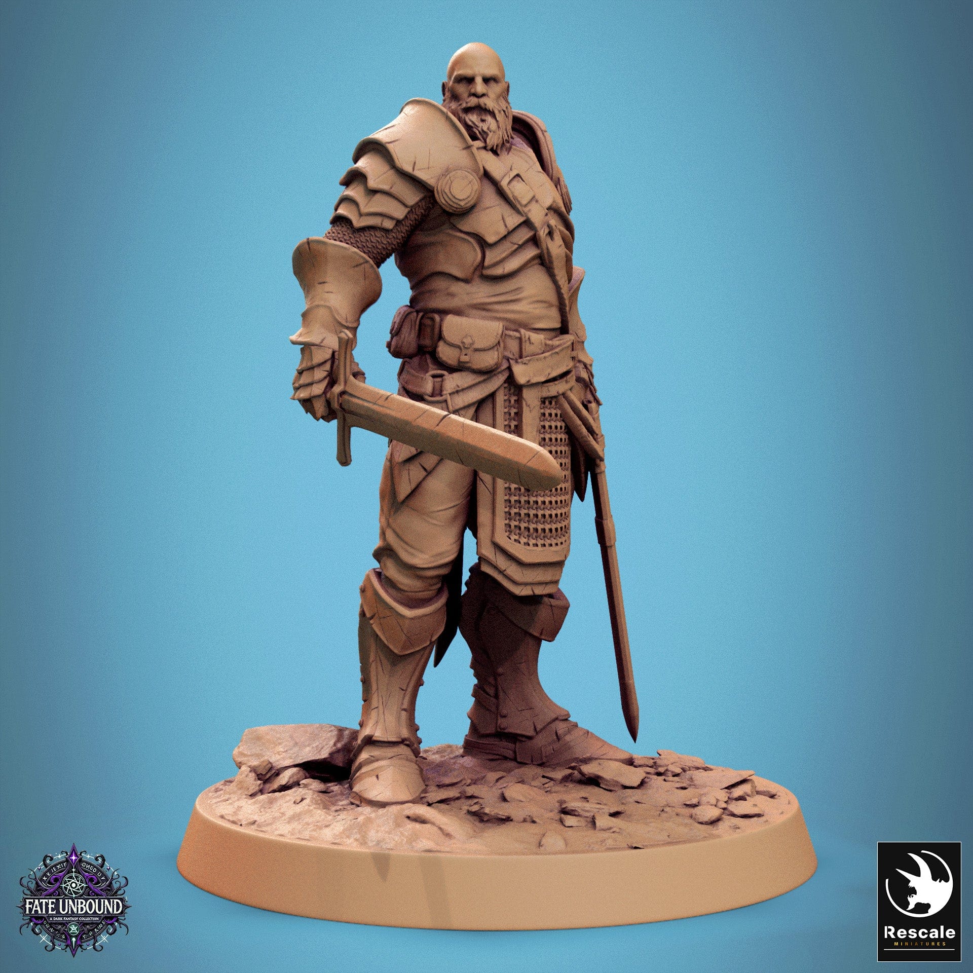 Tabletop RPG Miniature Knight Of Valor - 32mm Qumi Rescale Miniatures Sword Stand Quality Miniatures - Qumi Wargaming Mini Model Figure