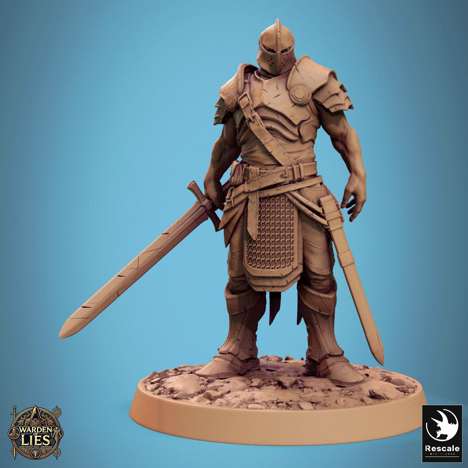 Tabletop RPG Miniature Knight Of Valor - 32mm Qumi Rescale Miniatures Sword Wait Quality Miniatures - Qumi Wargaming Mini Model Figure