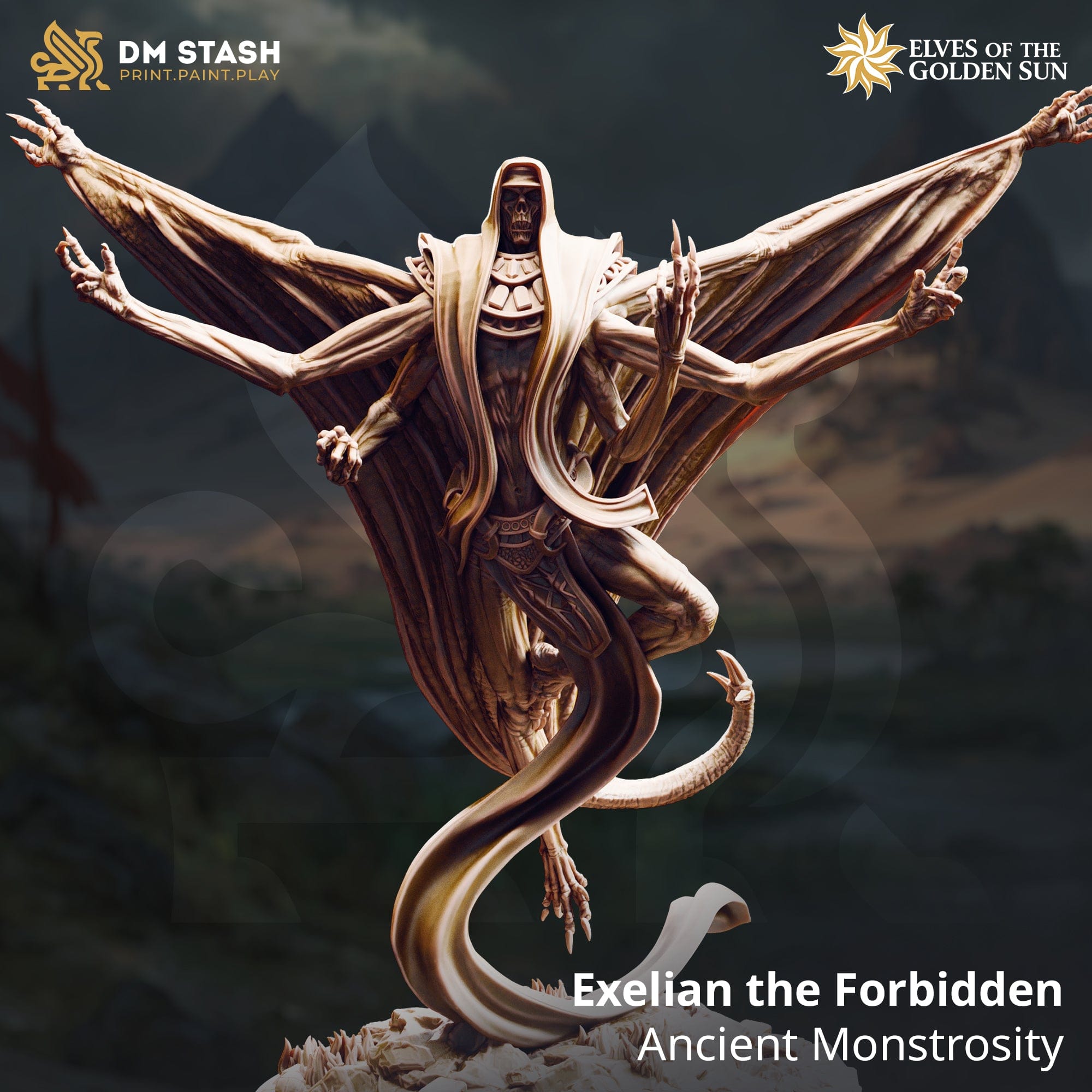 Tabletop Ancient Monstrosity Exelian the Forbidden DM Stash - Quality Miniatures - Qumi