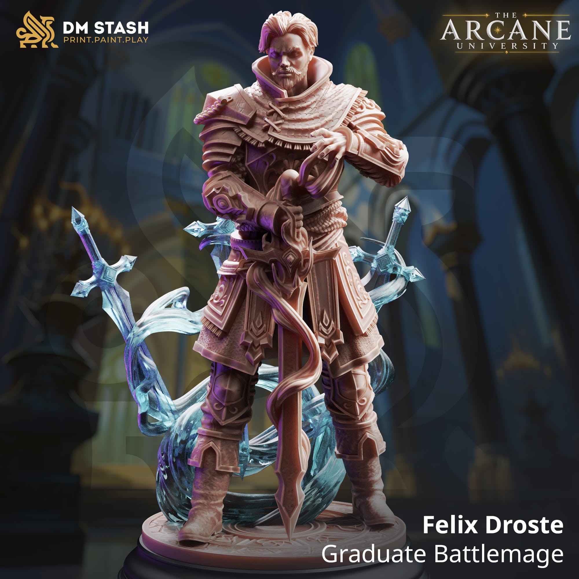 Tabletop Battlemage Miniature Felix Qumi DM Stash