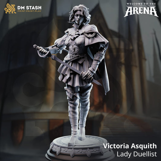Victoria Duellist miniature by Quality Miniatures, 32mm and 75mm sizes, for tabletop wargaming and RPG scenarios.