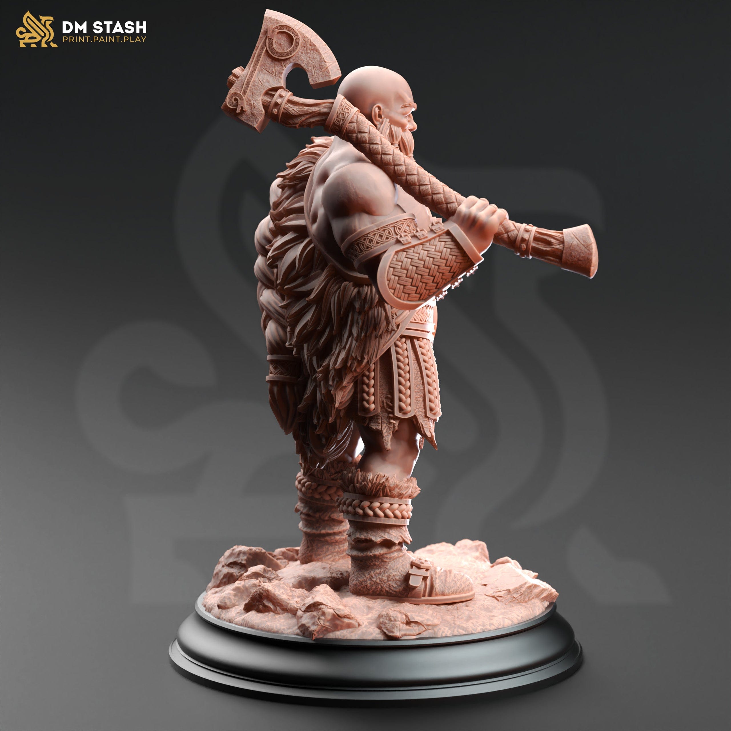 Tabletop Dwarf Berserker Orzei 32mm 75mm Qumi DM Stash - Quality Miniatures - Qumi