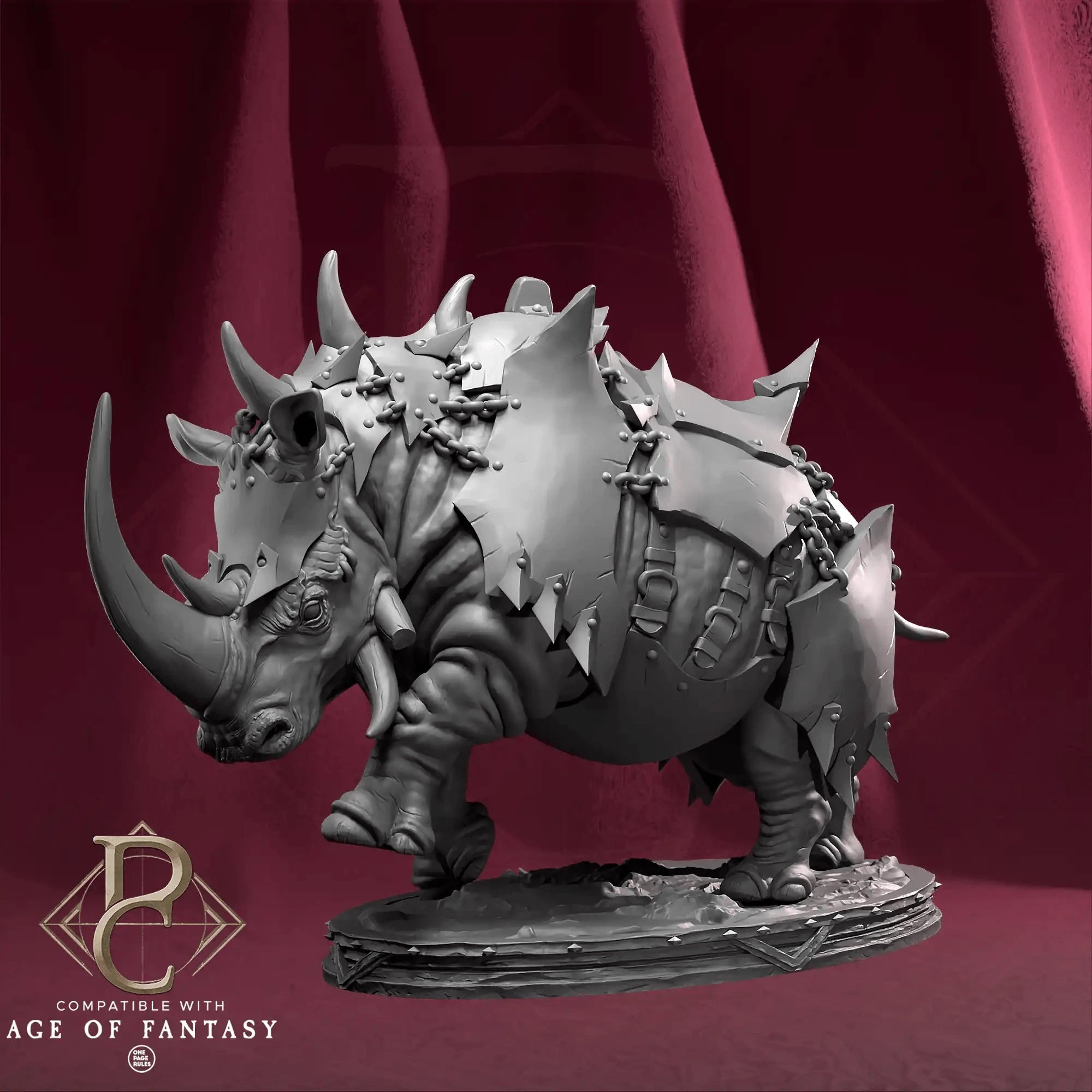 Tabletop Fantasy Creature War Rhino Parasite Collectibles - Quality Miniatures - Qumi